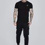 SikSilk - Black and Gold Muscle Fit T-Shirt
